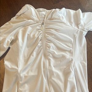 Athleta White Cinch Zip-Up Jacket
